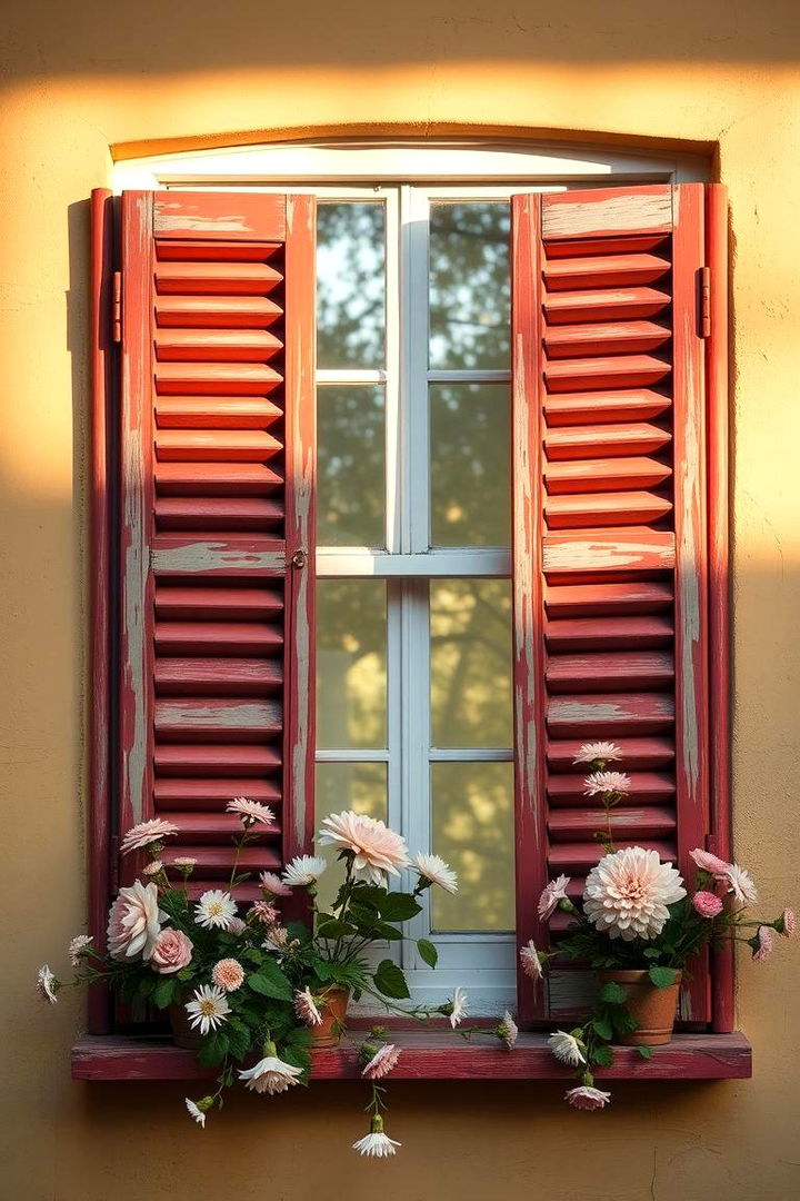 Vintage Window Frames with Shutters - 22 Cottagecore House Exterior Ideas