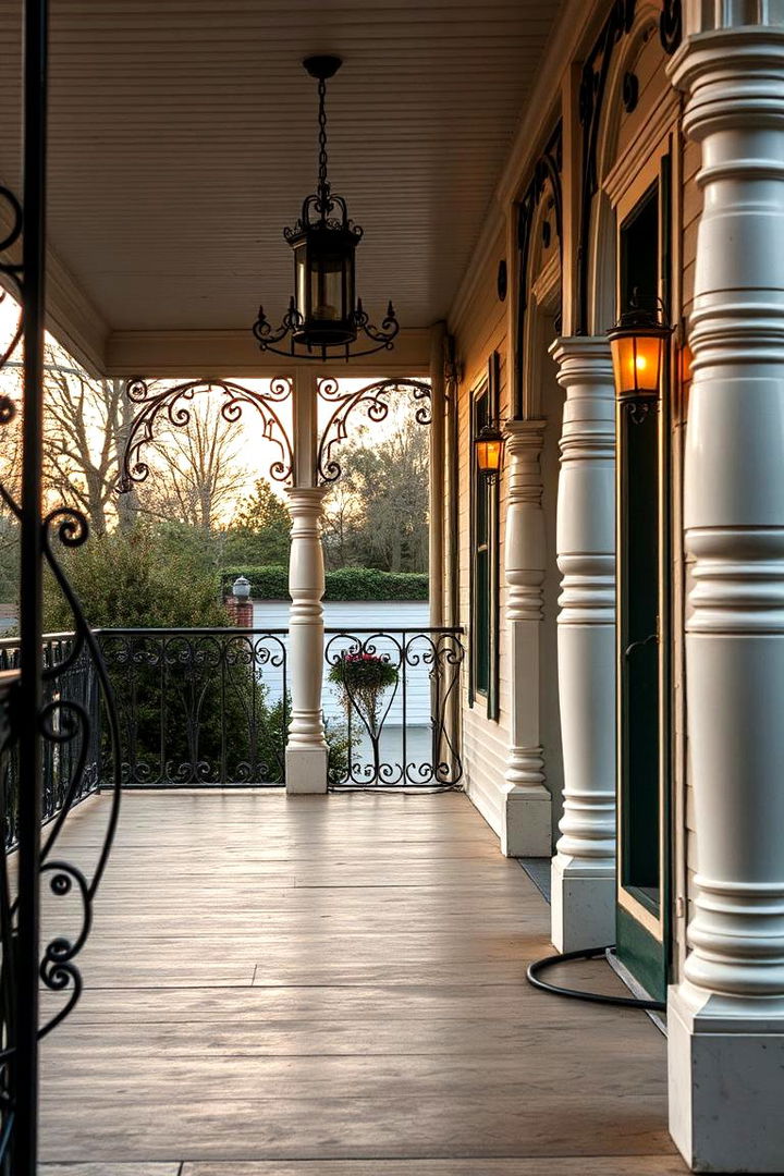 Vintage Wrought Iron Charm - 22 Front Porch Railing Ideas