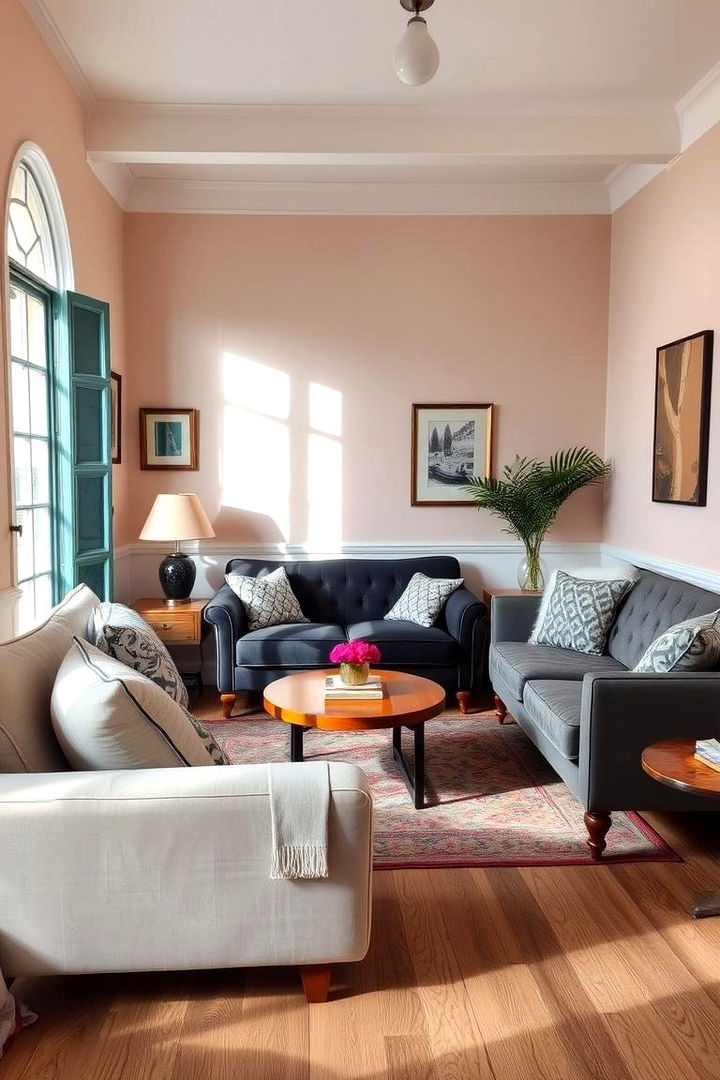 Vintage and Modern Harmony - 22 Mismatched Sofas in Living Room Ideas