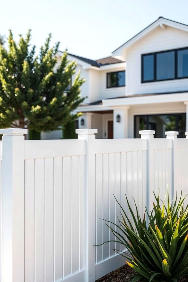 Vinyl Fence Elegance - 22 Backyard Fence Ideas