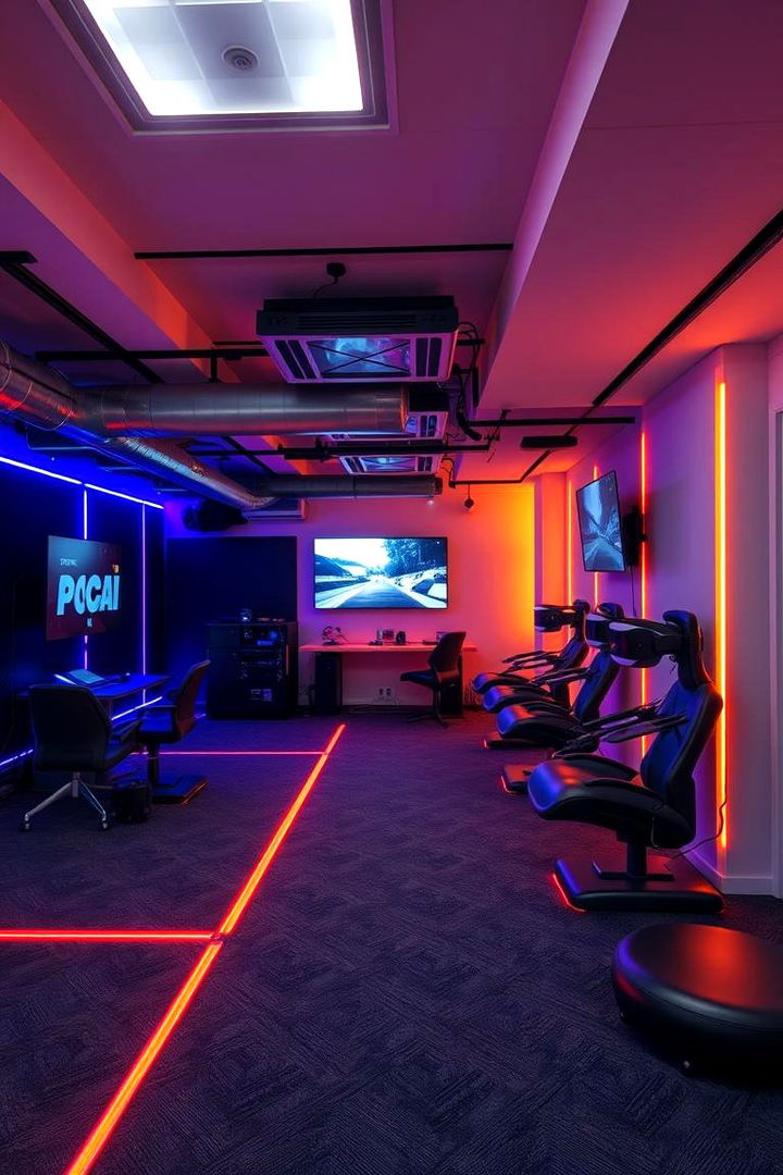 Virtual Reality Gaming Zone - 22 Basement Game Room Ideas