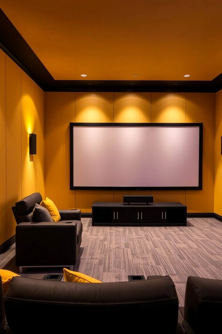 Vivid Yellow Highlights - 22 Home Theater Paint Colors