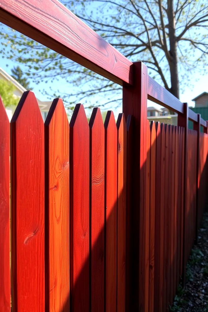 Vividly Stained and Treated Cedar Fencing - 22 Cedar Fence Ideas