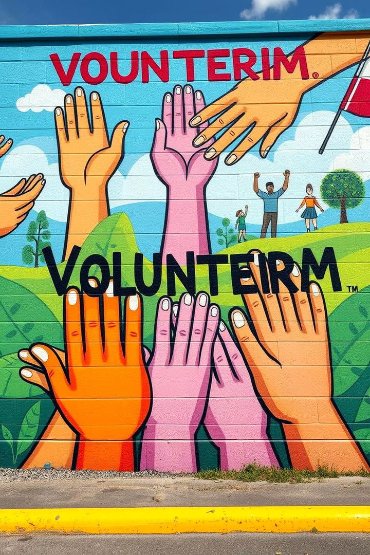 Volunteerism and Service Mural - 22 School Mural Ideas