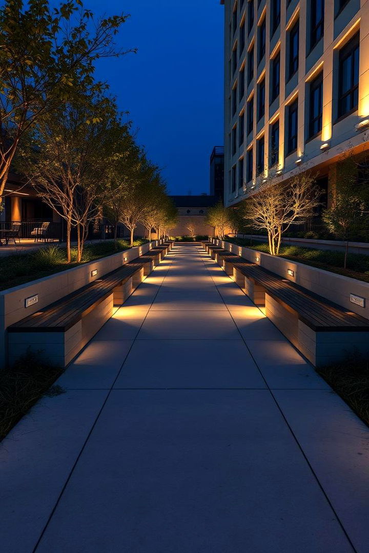 Walkway Integrated Seating - 22 Concrete Walkway Ideas