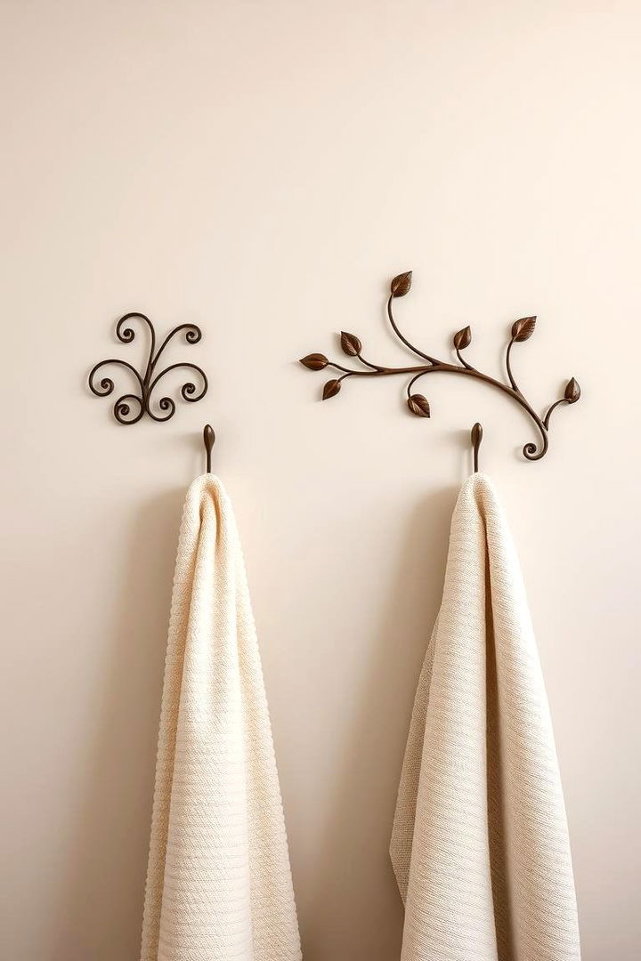 Wall Mounted Decals and Hooks - 22 Towel Display Ideas