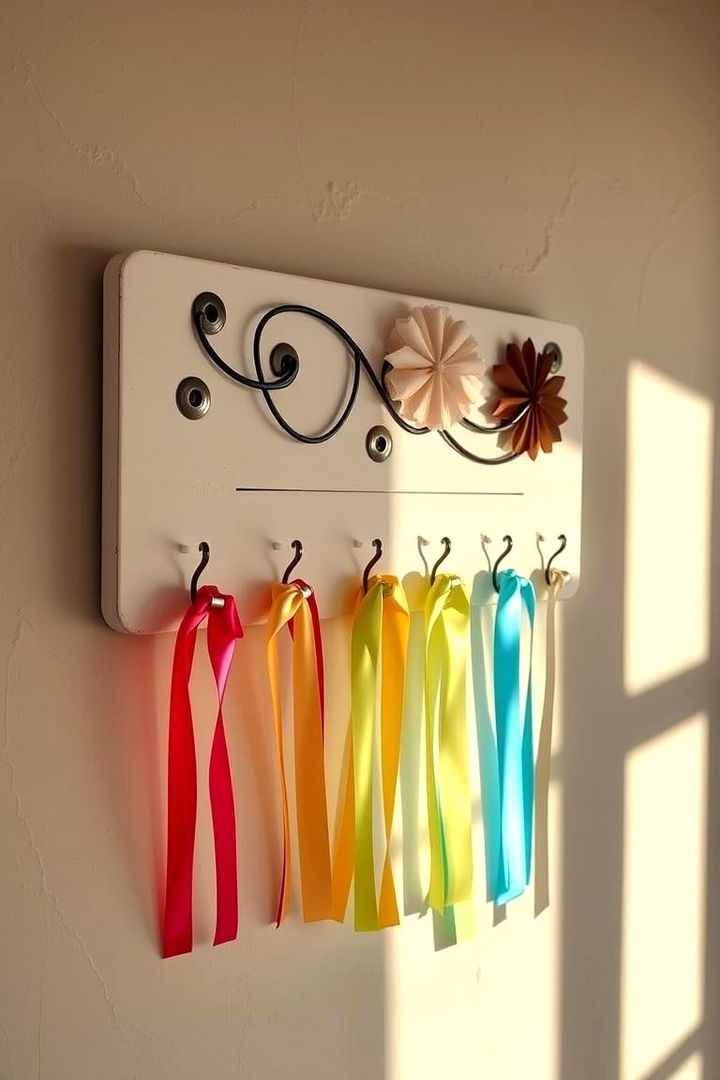 Wall Mounted Decorative Racks - 22 Ribbon Storage Ideas