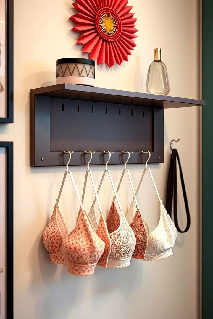 Wall Mounted Racks for Space Saving - 22 Bra Storage Ideas