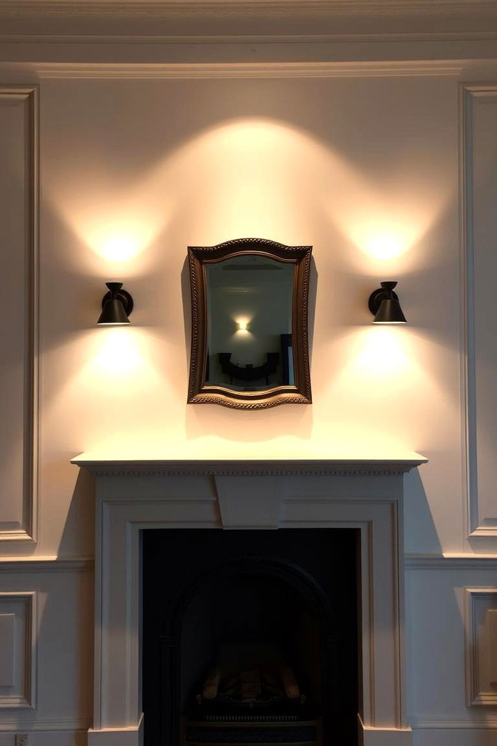 Wall Mounted Sconce Elegance - 22 Fireplace Lighting Ideas