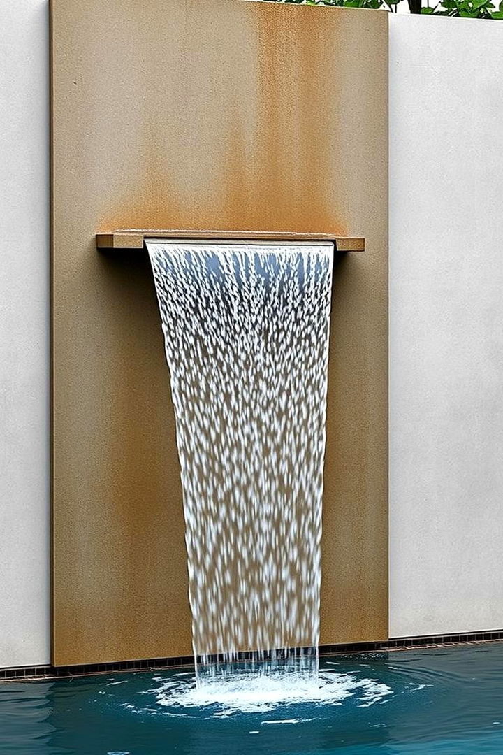 Wall Mounted Waterfall - 22 Small Pool Waterfall Ideas