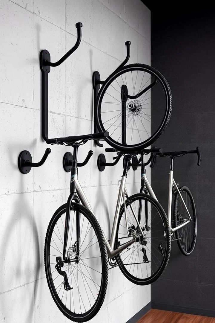 Wall mounted Hooks System - 22 Garage Bike Storage Ideas