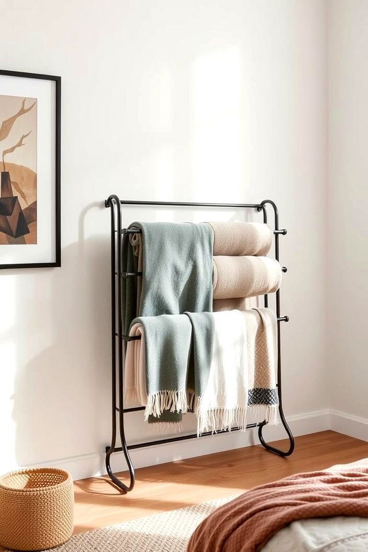 Wall mounted Racks - 22 Blanket Storage Ideas