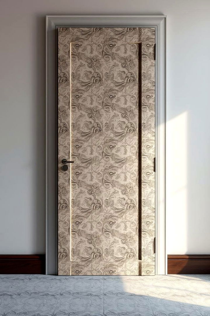 Wallpapered Door - 22 Bedroom Door Decorating Ideas