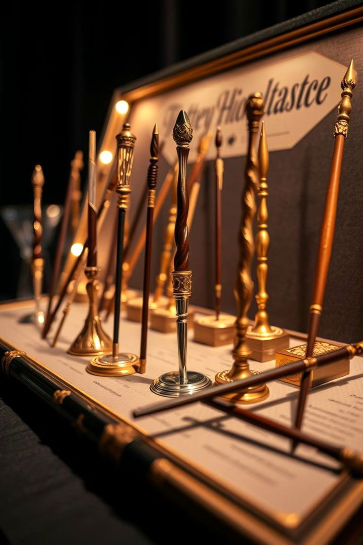 Wand Holder and Display Arrangement - 22 Harry Potter Decor Ideas