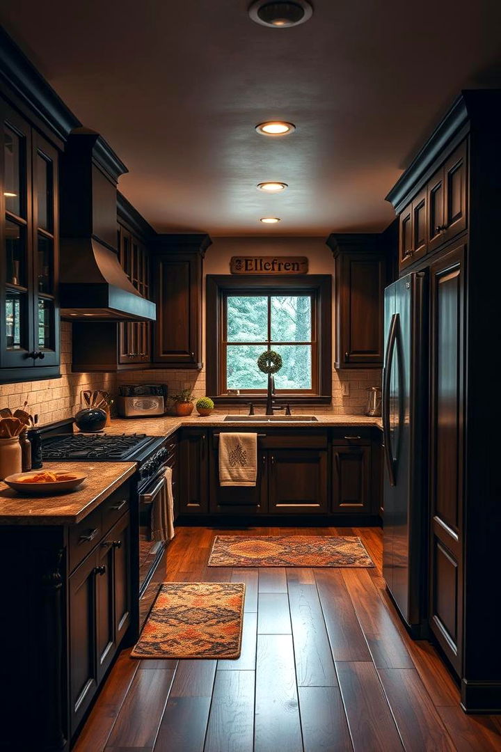Warm Ambiance - 22 Dark Wood Kitchen Cabinets
