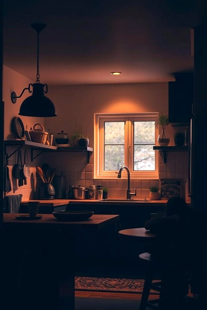 Warm Ambient Lighting - 22 Black and Brown Kitchen Ideas