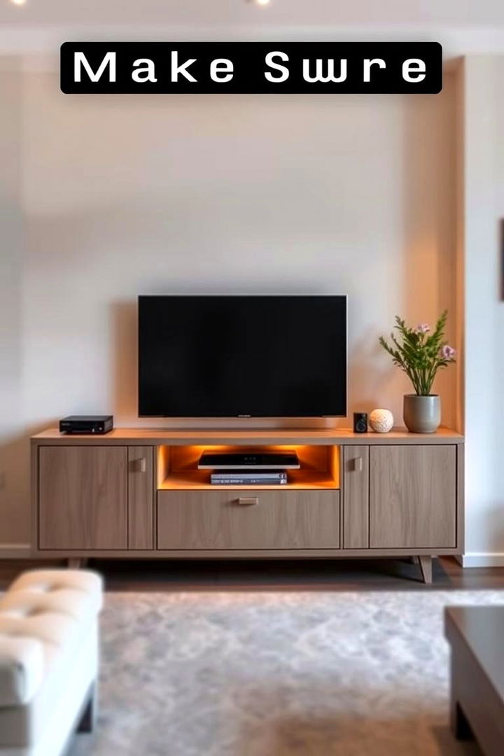 Warm Ambient Lighting - 22 Tv Console Decor Ideas