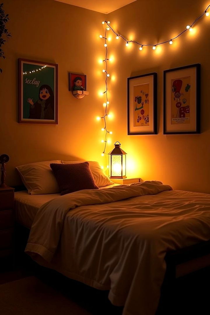 Warm Ambient Lighting - 22 Boho Dorm Room Ideas