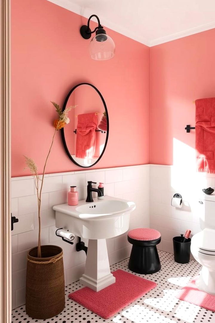 Warm Bathroom Accessories - 22 Pink and Black Bathroom Ideas
