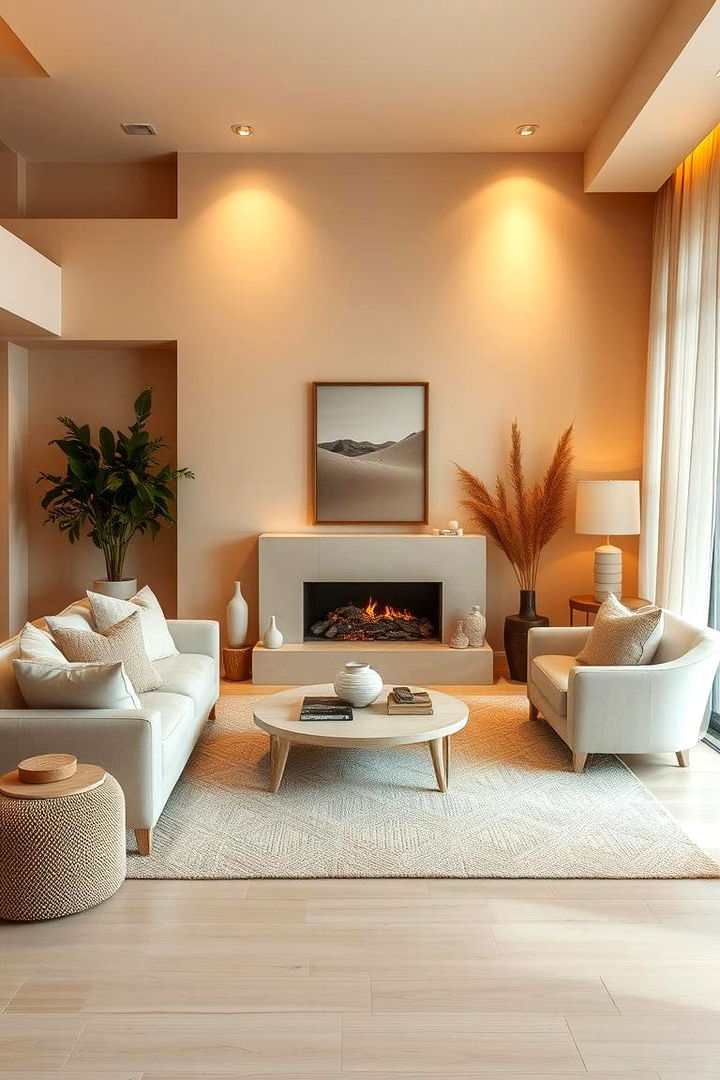 Warm Beige Serenity - 22 Monochromatic Living Room Ideas