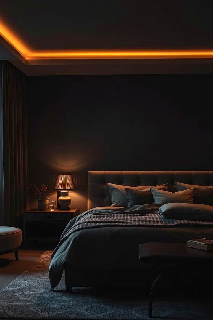 Warm Charcoal Lighting - 22 Charcoal Bedroom Ideas