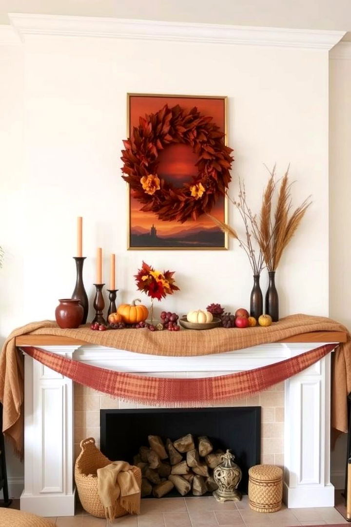 Warm Color Palette - 22 Fall Mantel Decor Ideas