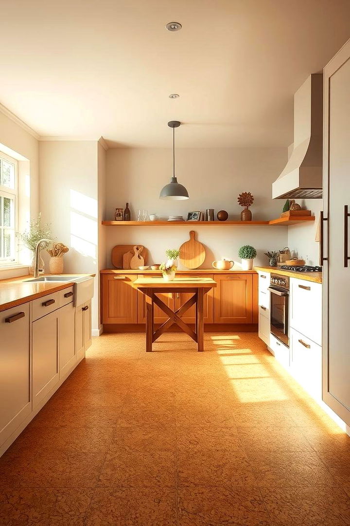 Warm Cork Flooring - 22 Kitchen Flooring Ideas