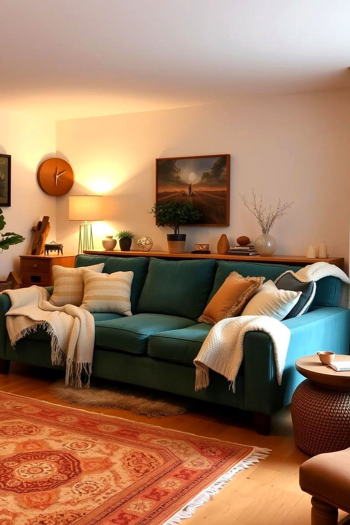 Warm Cozy Invitation - 22 Teal Couch Living Room Ideas