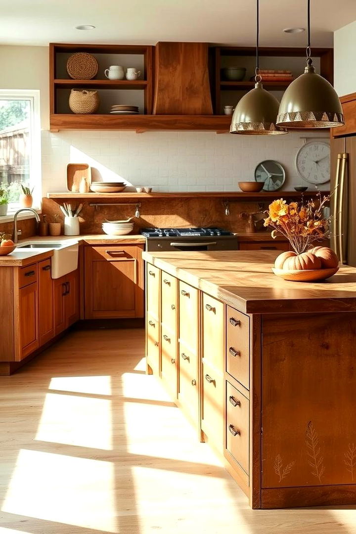 Warm Earth Toned Island - 22 Rustic Kitchen Island Ideas