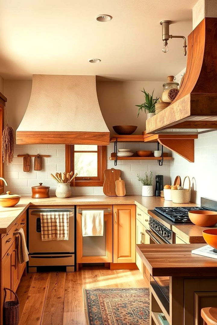 Warm Earth Tones - 22 Kitchen With Colored Appliances Ideas