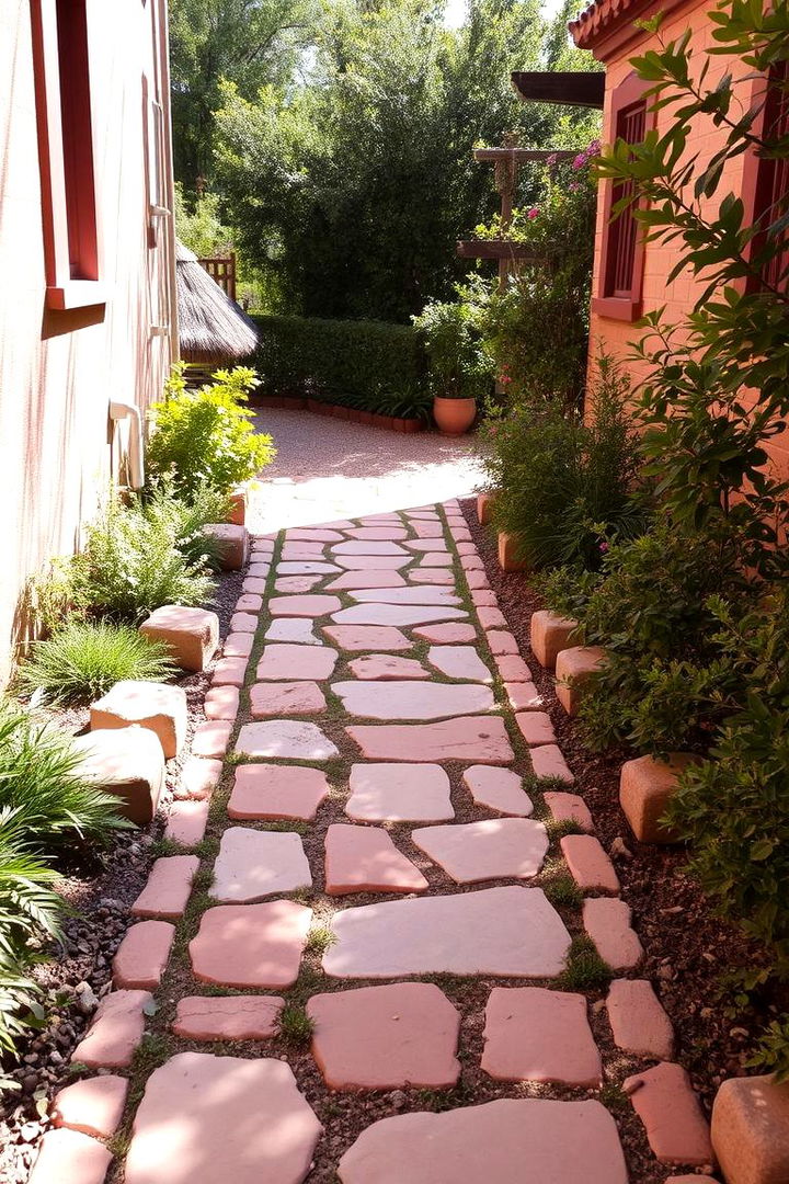 Warm Earth Tones - 22 Stepping Stone Walkway Ideas