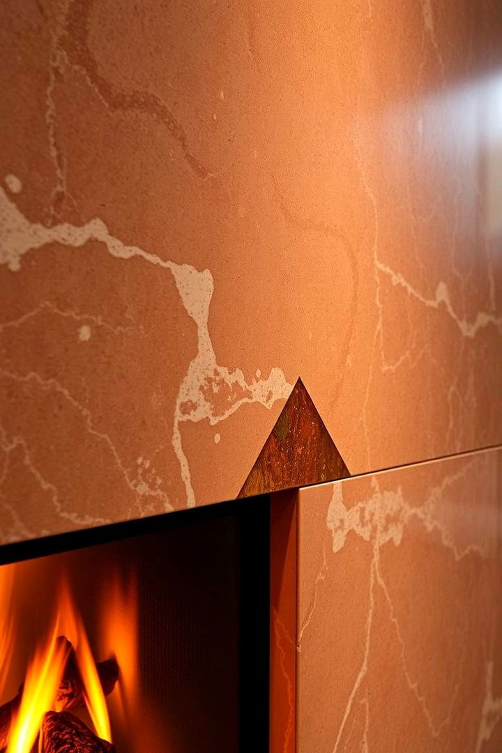 Warm Earth Tones Quartz Accent - 22 Quartz Fireplace Surround Ideas