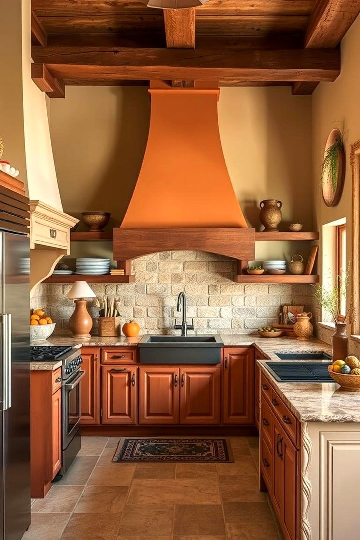 Warm Earth Tones and Natural Textures - 22 Tuscan Kitchen Design Ideas
