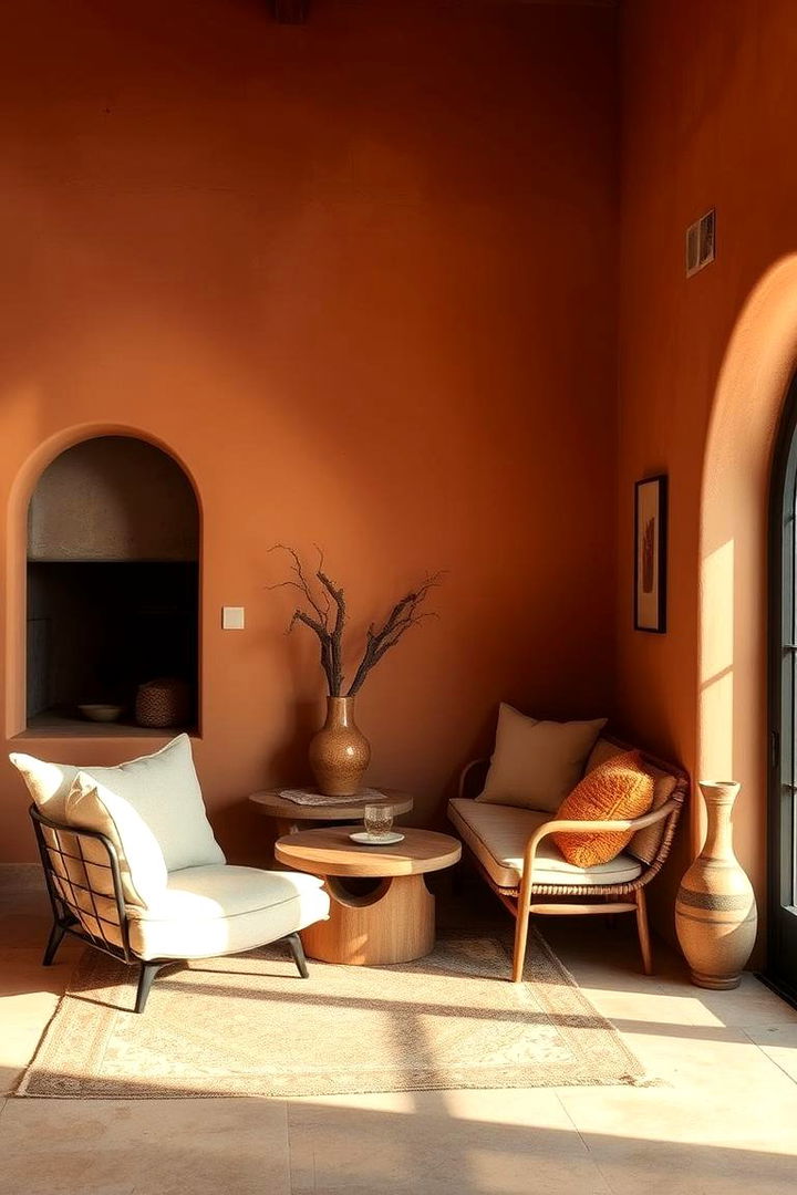 Warm Earthy Color Palette - 22 Primitive Living Room Ideas