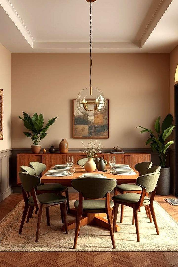 Warm Earthy Color Palettes and Comfort - 22 Mid-century Modern Dining Rooms