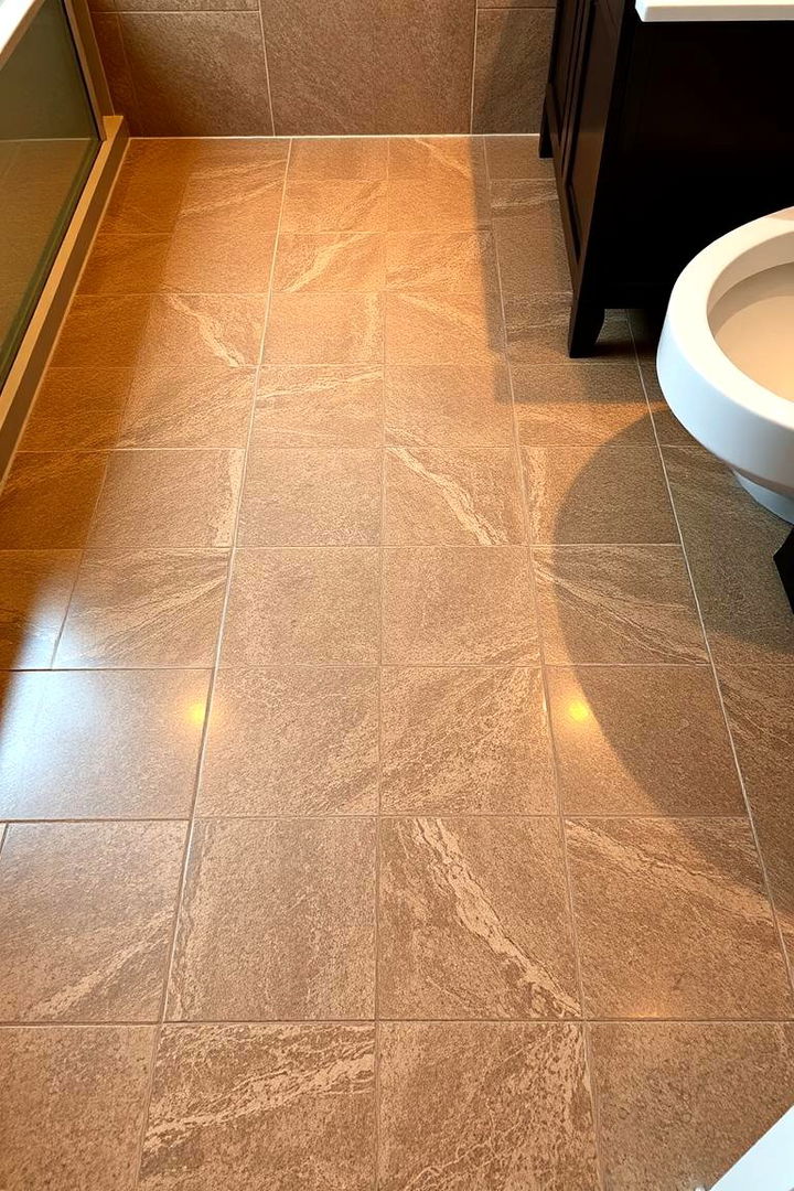 Warm Earthy Flooring with Granite - 22 Brown Granite Bathroom Ideas