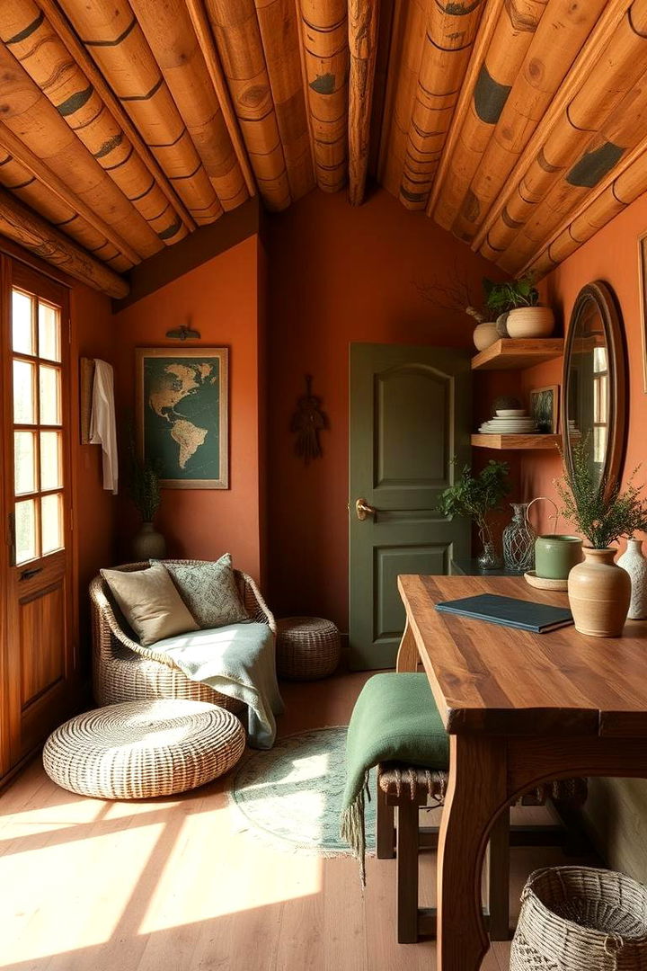 Warm Earthy Tones - 22 One Room Cabin Interior Design Ideas