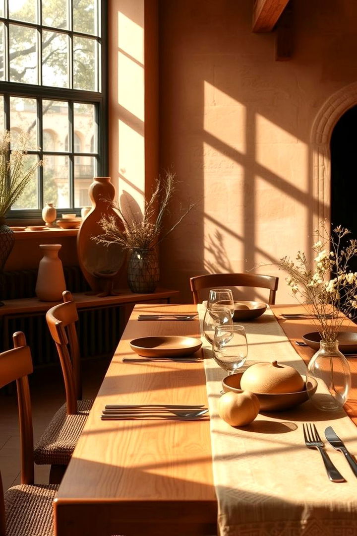 Warm Earthy Tones - 22 Dining Room Table Decor Ideas