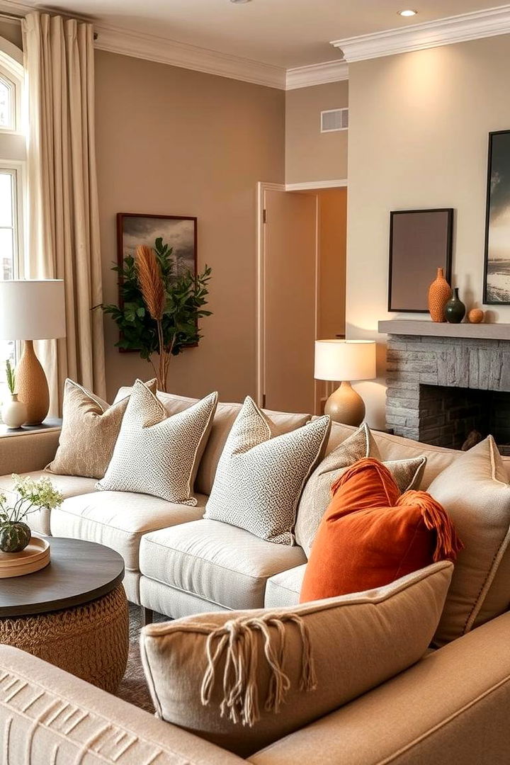 Warm Greige Contrast - 22 Greige Living Room Ideas