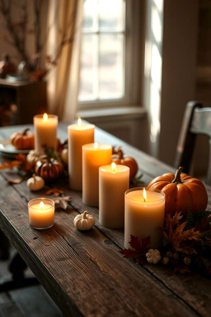 Warm Harvest Candles - 22 Fall Decor Ideas