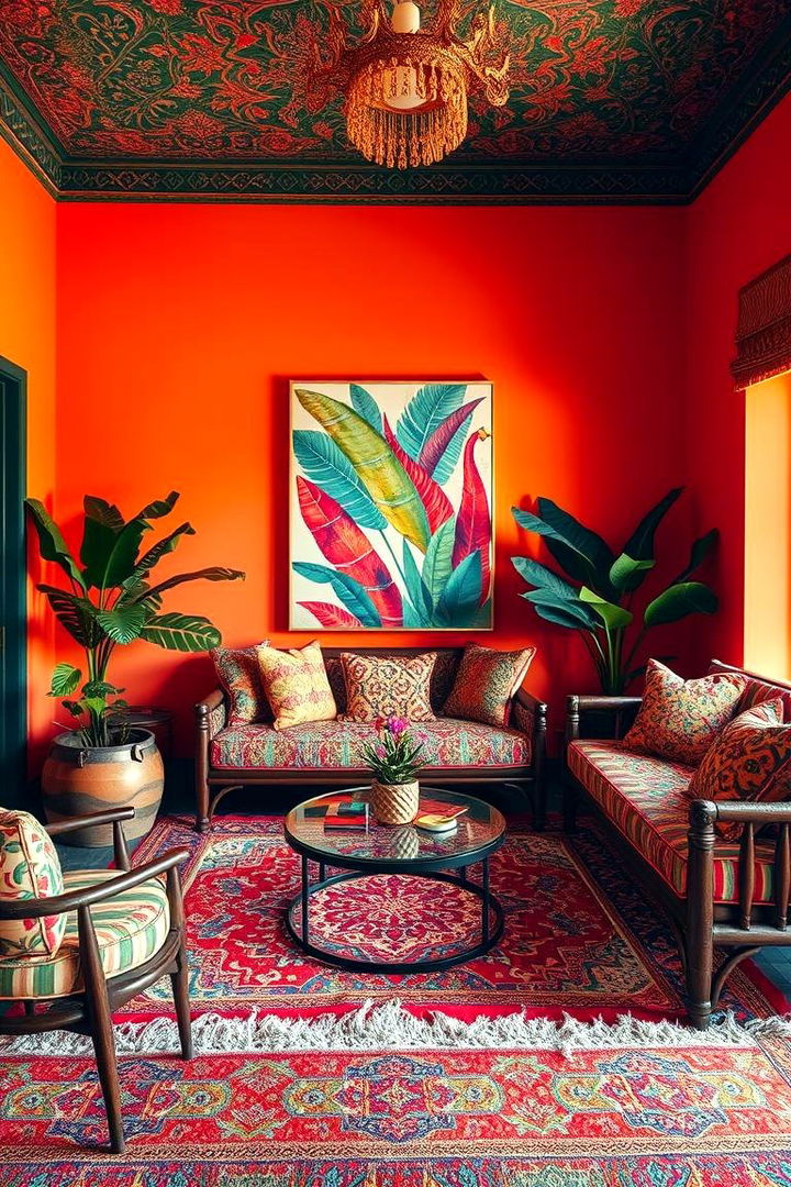 Warm Hues and Vibrant Patterns - 22 Bohemian Tropical Bohemian Decor