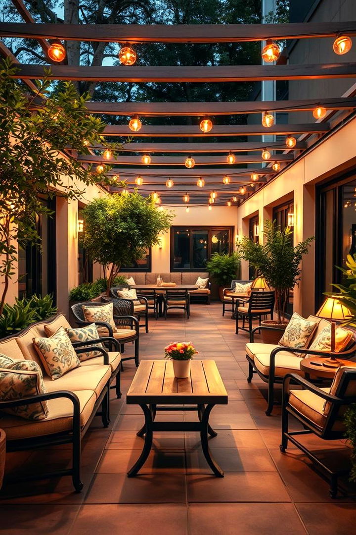 Warm Illuminated Seating Areas - 22 Backyard Lighting Ideas
