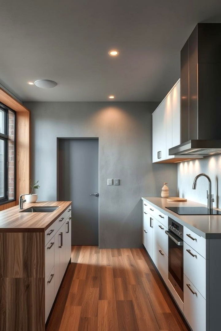 Warm Industrial Minimalism - 22 Grey and White Kitchen Designs