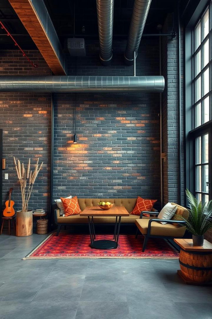 Warm Industrial Vibe - 22 Black Brick Fireplace Ideas