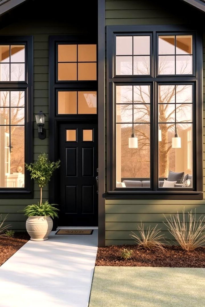 Warm Interior Inspiration - 22 Dark Olive Green House With Black Trim