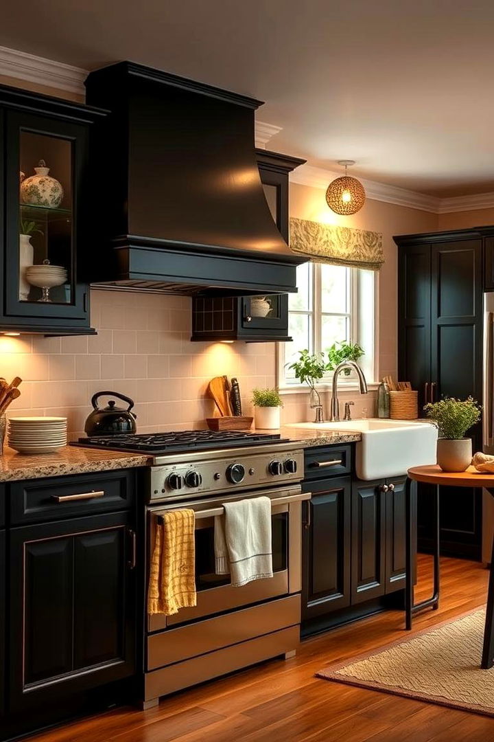 Warm Inviting Touch - 22 kitchens with beautiful black cabinets