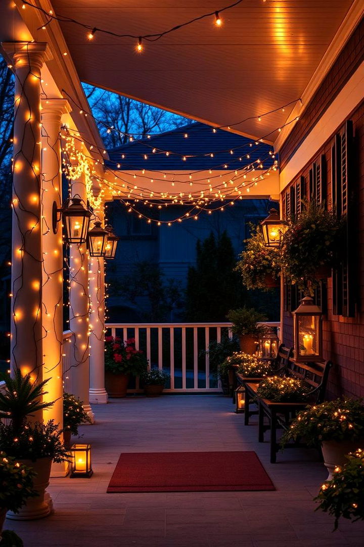 Warm Lighting Ambience Porch - 22 Side Porch Ideas