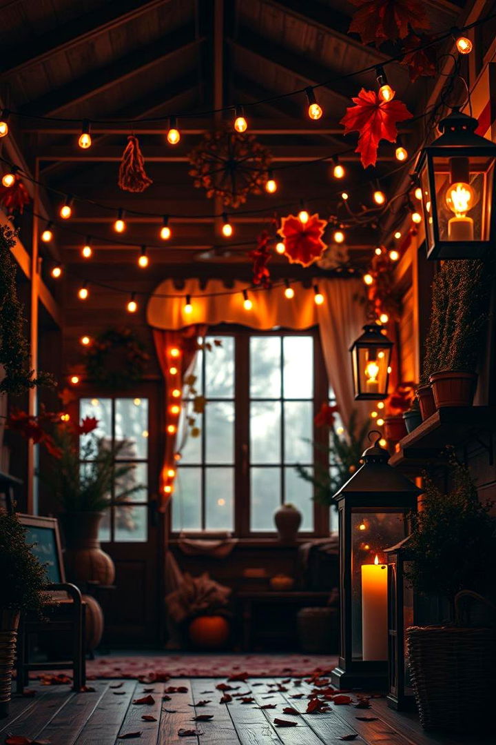 Warm Lighting Ambience - 22 Thanksgiving Decor Ideas