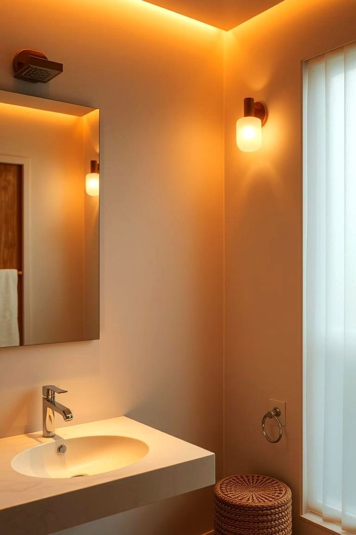 Warm Lighting Integration - 22 Japandi Bathroom Ideas