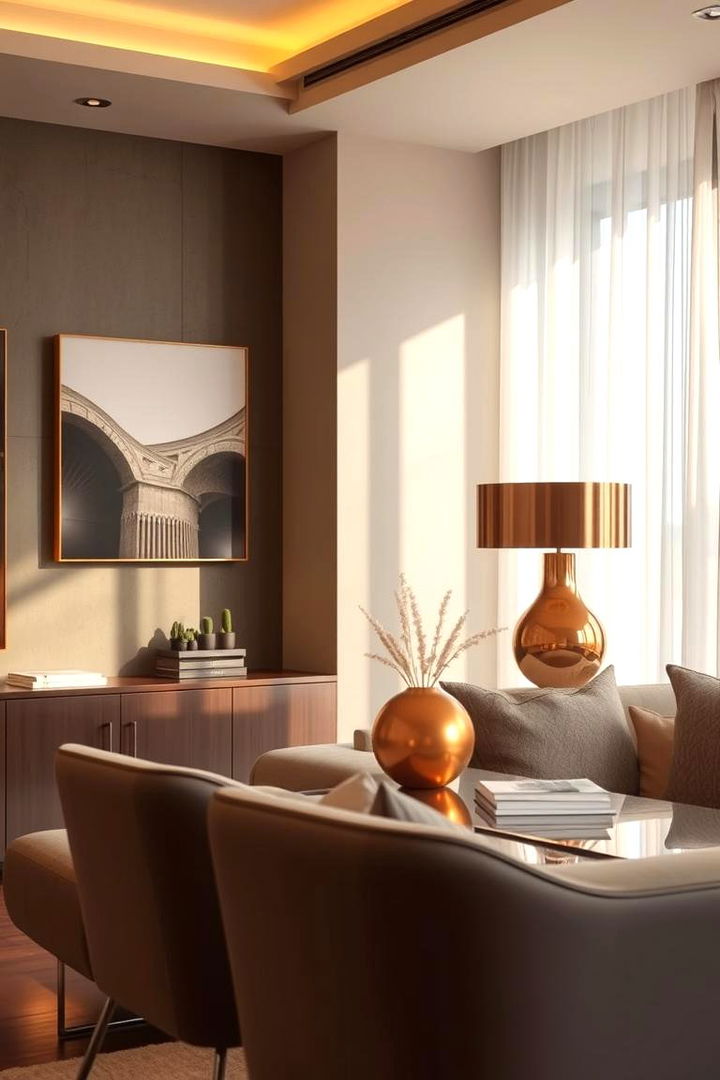 Warm Metallic Accents - 22 Desert Themed Room Ideas